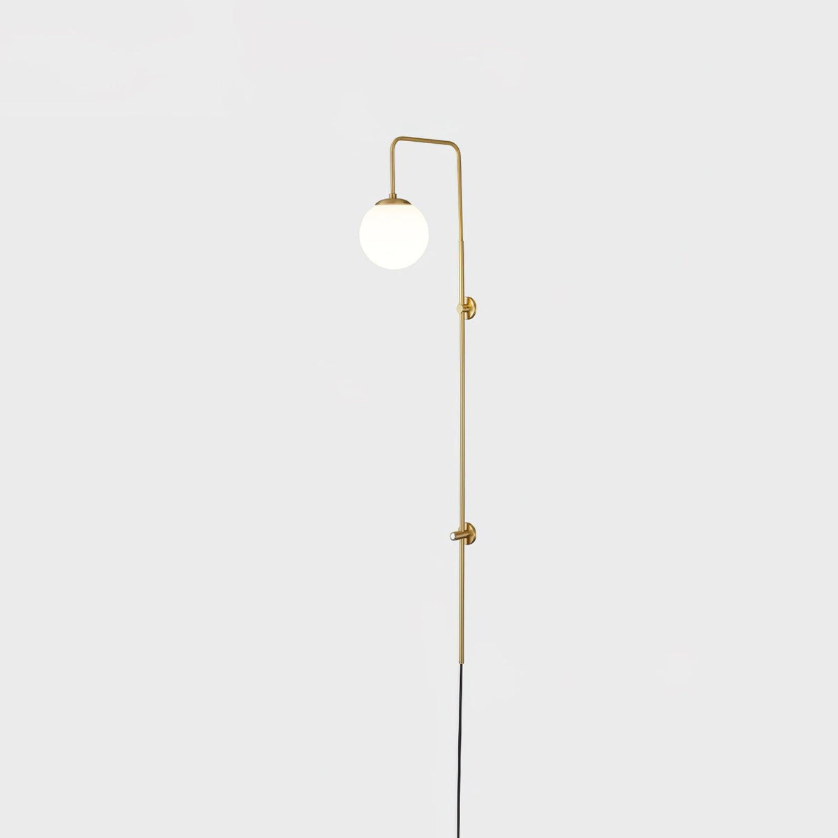 Long Brass Globe Plug-In Wall Light / ∅ 5.9″ x H 47.2″ Set of 2 / Gold & White / AU Plug