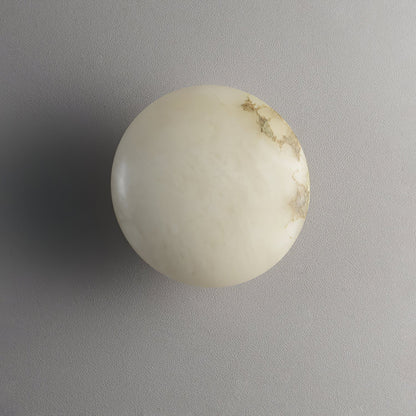 Oval Alabaster Brass LED Ceiling Light