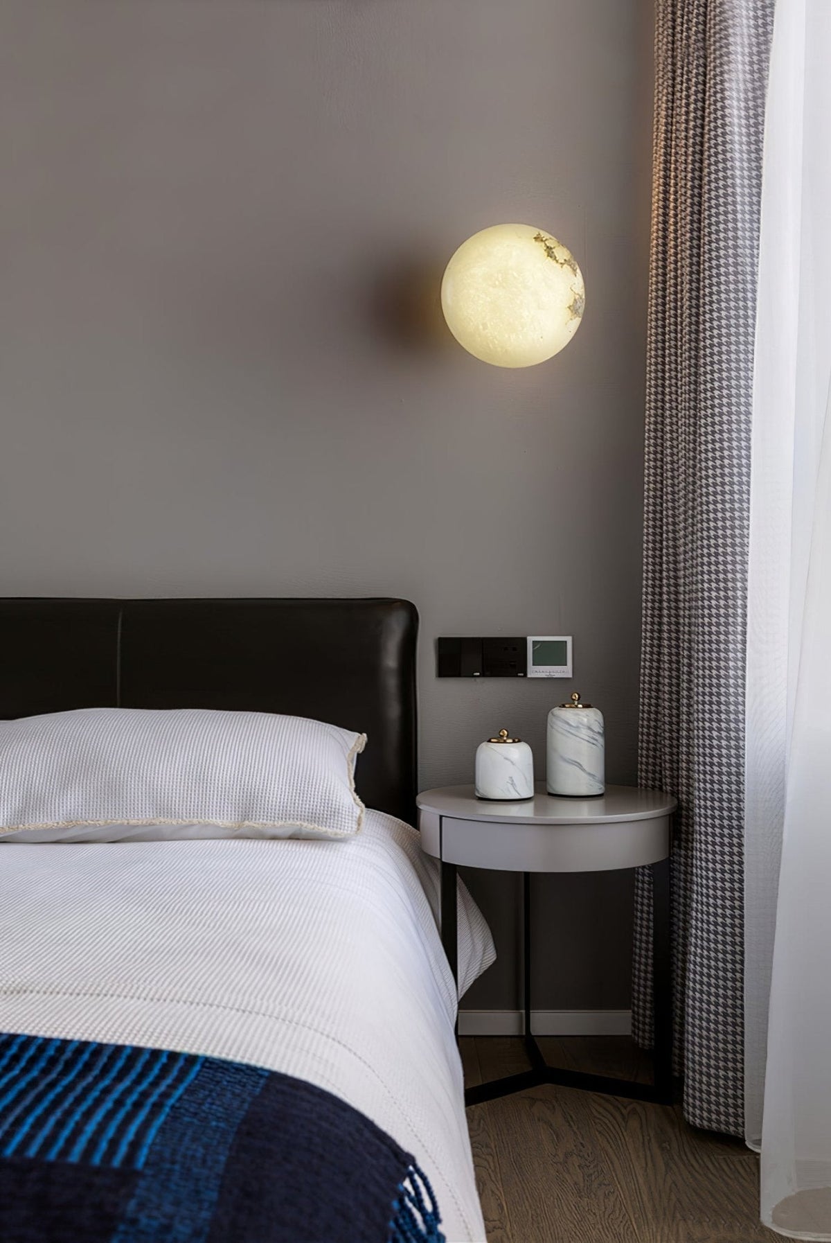 Oval Alabaster Brass LED Ceiling Light