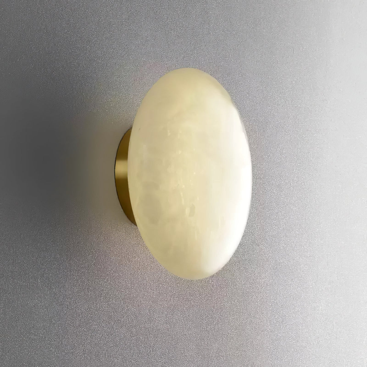 Oval Alabaster Brass LED Ceiling Light