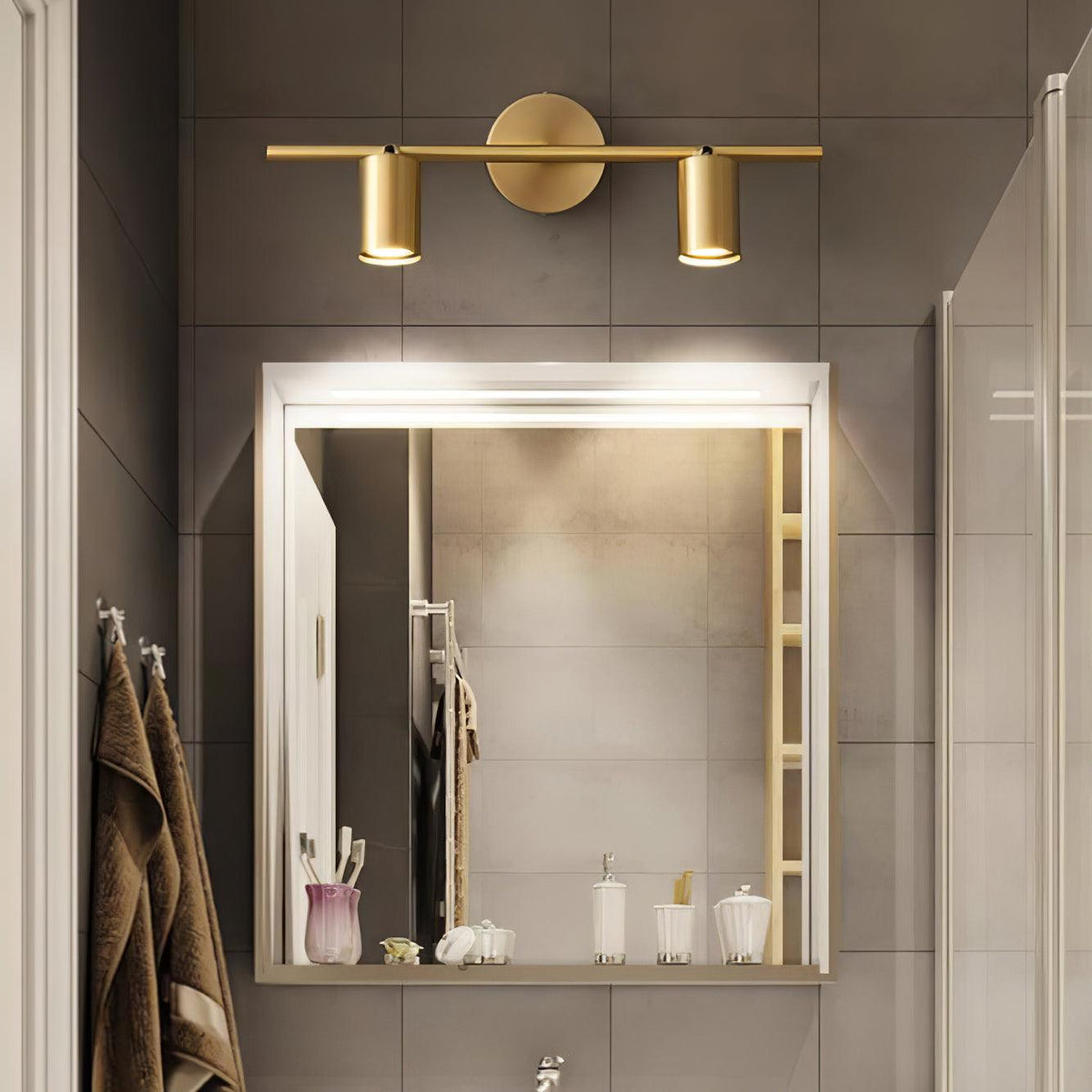 Rotatable 2-4 Light Brass Spotlight Wall Light / 2 lamps Set of 2 / Brass