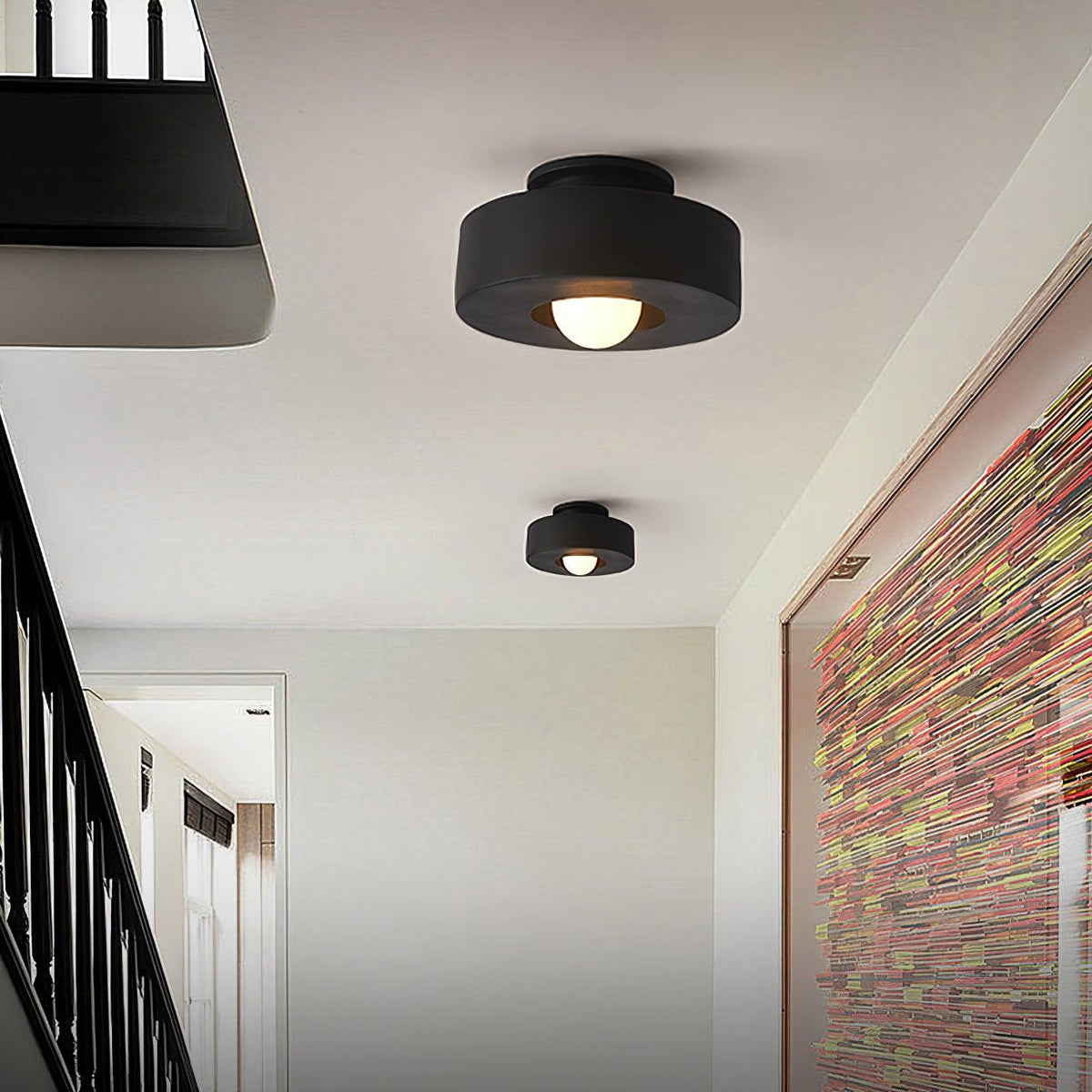 Stacked Resin Cylinder Ceiling Light / ∅ 11.8″ x H 5.9″ / Dia 30cm x H 15cm / Green