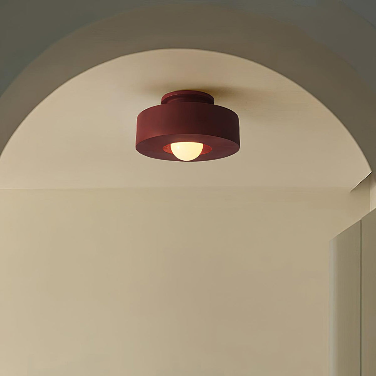 Stacked Resin Cylinder Ceiling Light / ∅ 11.8″ x H 5.9″ / Dia 30cm x H 15cm / Black