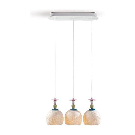 Three-Light Linear Porcelain Tulip Chandelier / Default Title