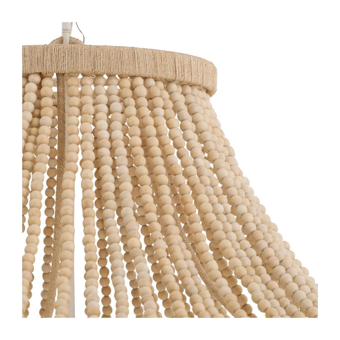 Tiered Wood Bead Abaca Chandelier